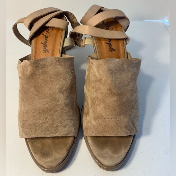 Free People See Ya There Heel Suede Wrap Sandal - Picture 2 of 11